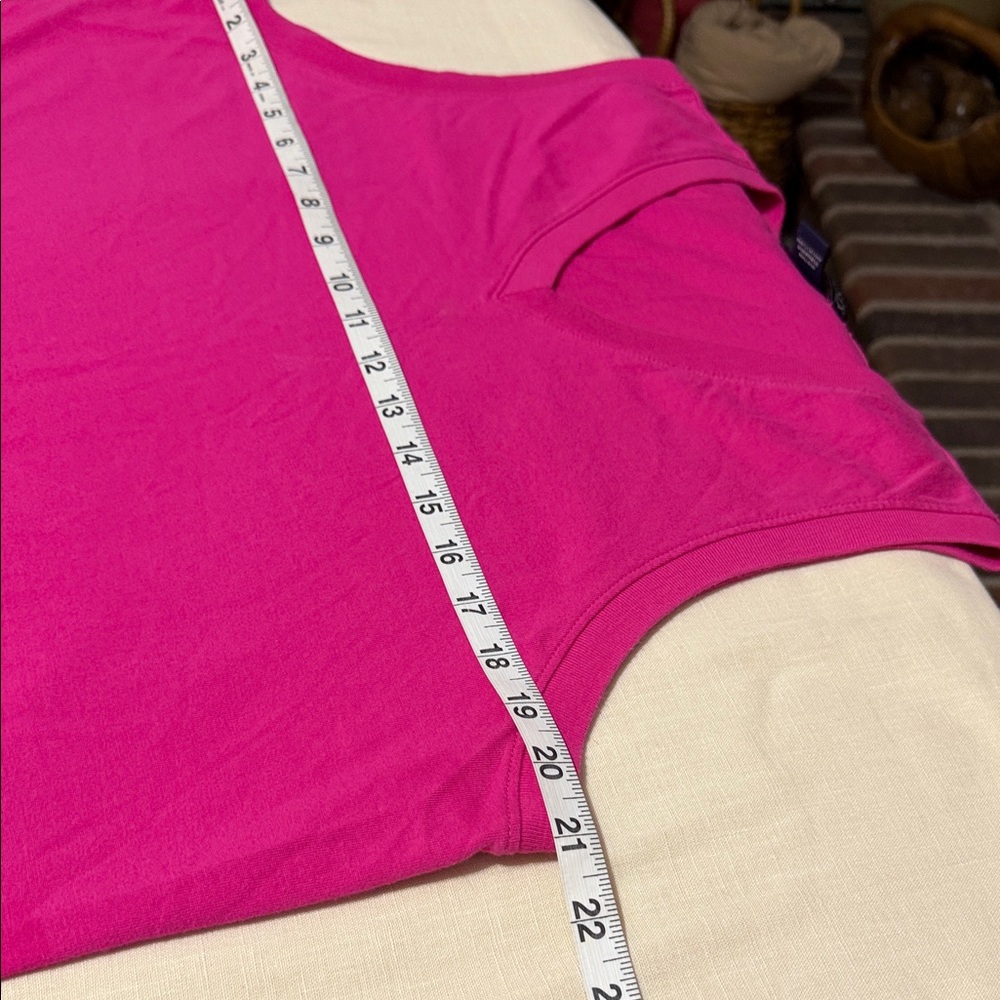 Lands' End Sleeveless V-Neck Tank Shift Dress in Bright Pink, Size Large (14-16) - Picture 10 of 12